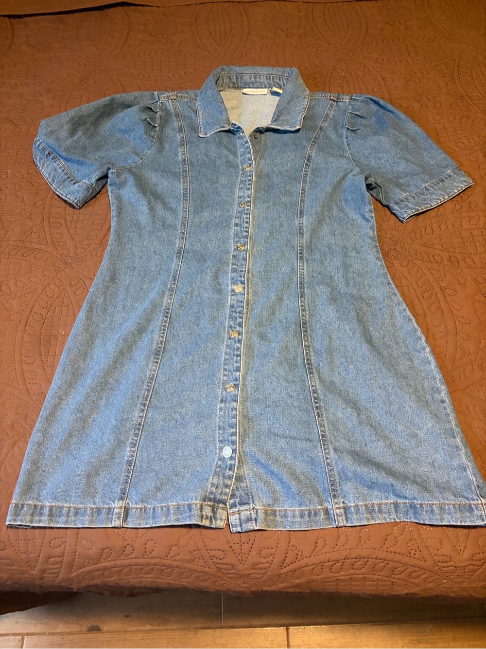 Sincerly Jules Light Wash Denim Button-Front Dress